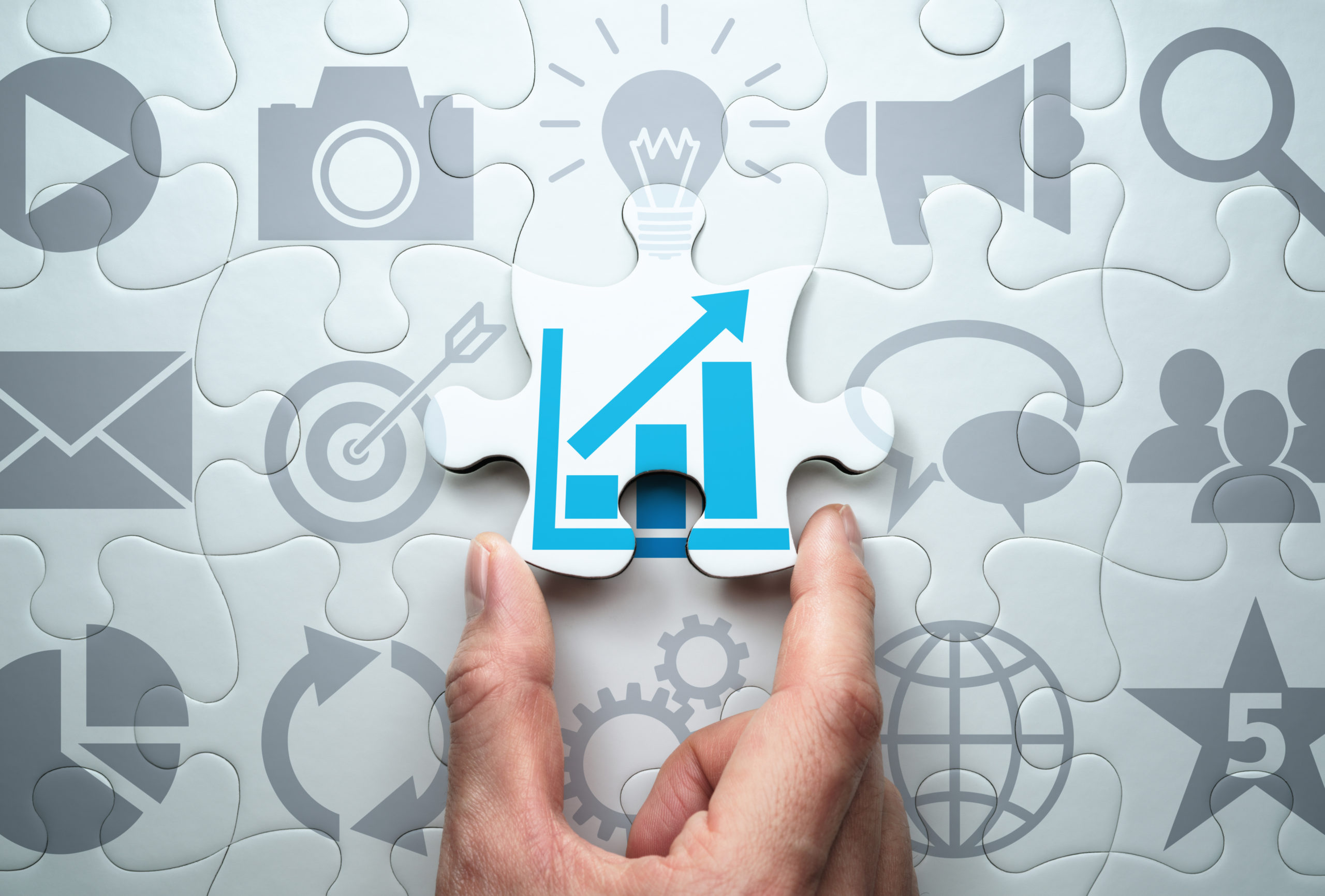 Marketing strategy concept. Development of effective solution.Co